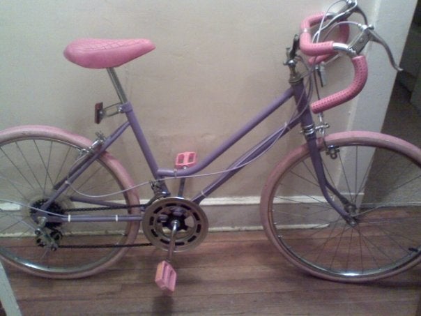 Pink and best sale purple huffy bike